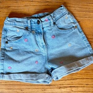 Embroidered Denim Kids Shorts